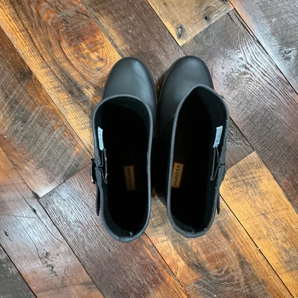 Hunter Black Waterproof Biker Rubber Rain Boots Women’s Size 9 - Picture 8 of 12